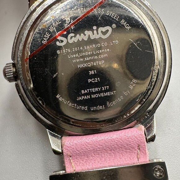 3/$30 Sanrio Hello Kitty Watch Girls Silver Tone Crystal Bezel Pink Band - Picture 4 of 13